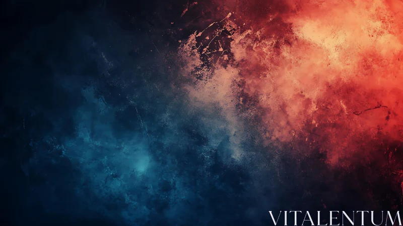 Bipolar nebula cloudscape renders dynamic red and blue diffusion