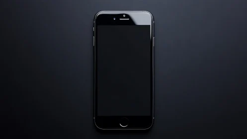 Smartphone Display Mockup Against Dark Background.