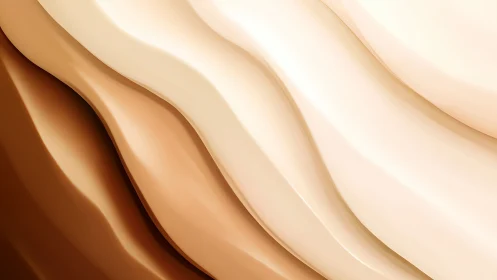 Layered cream waves over soft beige gradient surface.