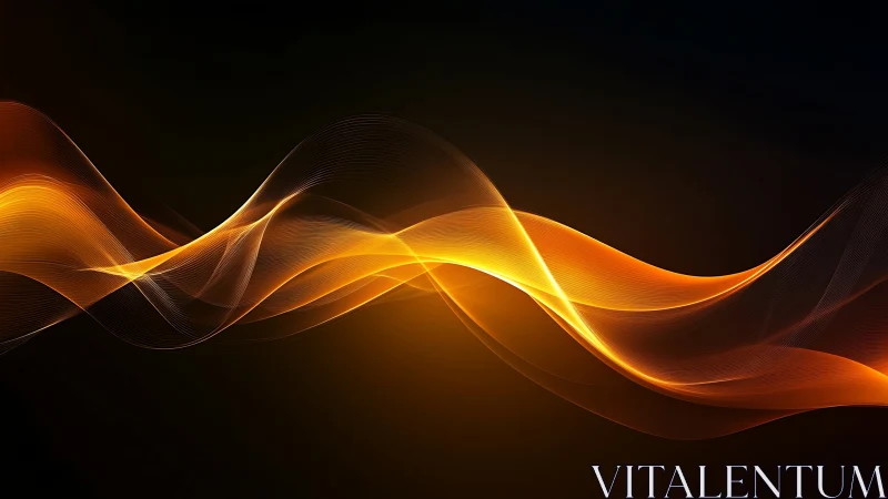 Luminous orange waveforms arc across a deep black gradient