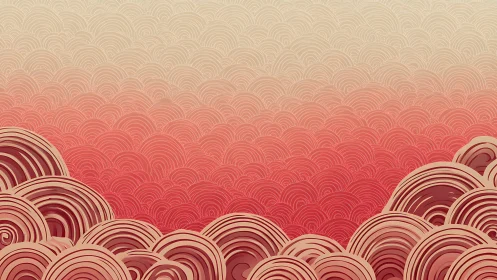 Layered radial waveforms forming gradient cloud topology.