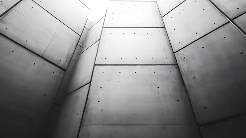 Modular Concrete Vault Perspective: Brutalist Architectural Interior.