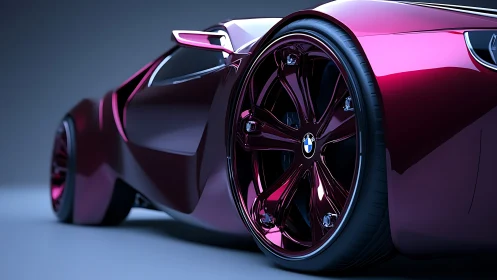 Sleek magenta sports car gleaming with bold modern style.