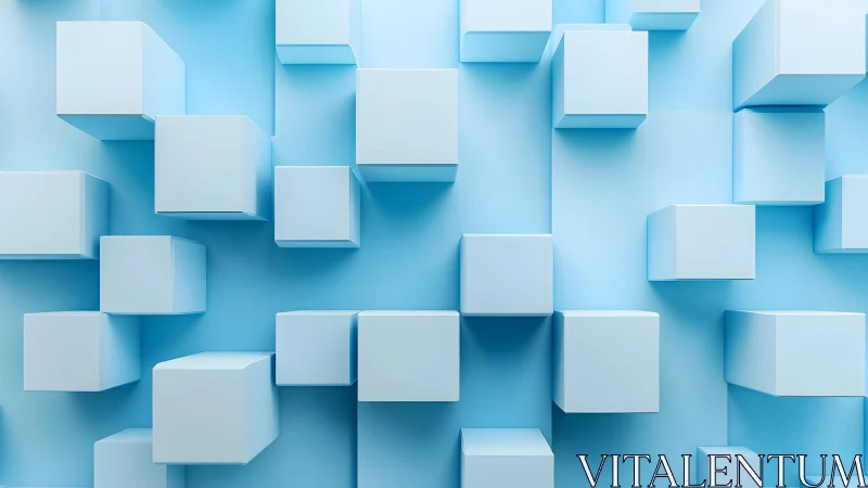 Light blue 3D cubes extend from a smooth blue background