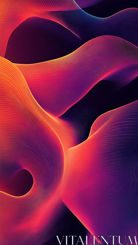 Parametric neon wavefront surfaces with luminous gradient fields.