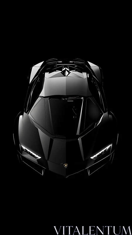 Midnight black supercar glows with sharp, sculpted elegance