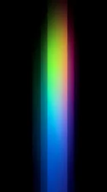 Vertical prismatic light column with saturated spectral gradient.