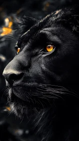 Black Panther Emerges from Shadows with Golden Gaze.