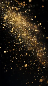 Golden stardust drifts gently across a deep night sky