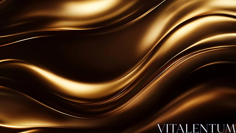 Luxurious flowing gold abstract waves in modern digital art style.