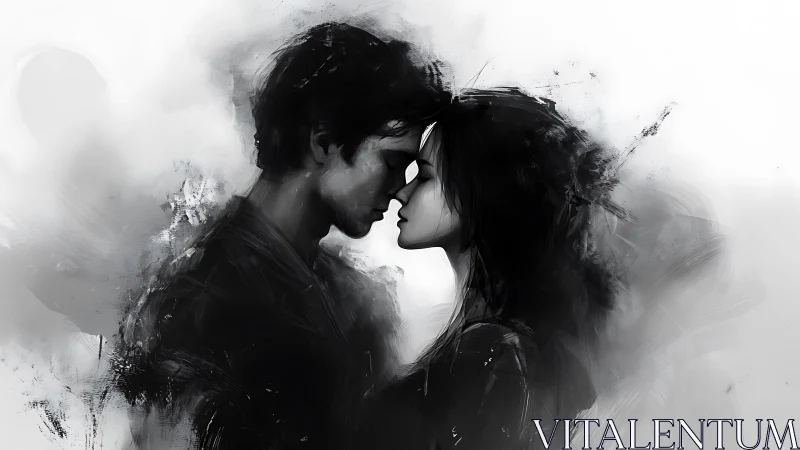 Ink-Blurred Intimacy: Silhouettes Lost in Tender Geometry.