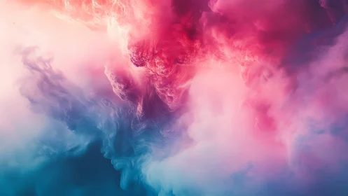 Dreamlike pink and cyan nebula clouds in soft motion.