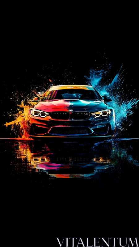 Bold sports car bursts forward in electric neon colors