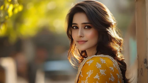 Soft backlit outdoor portrait uses shallow depth and warm bokeh