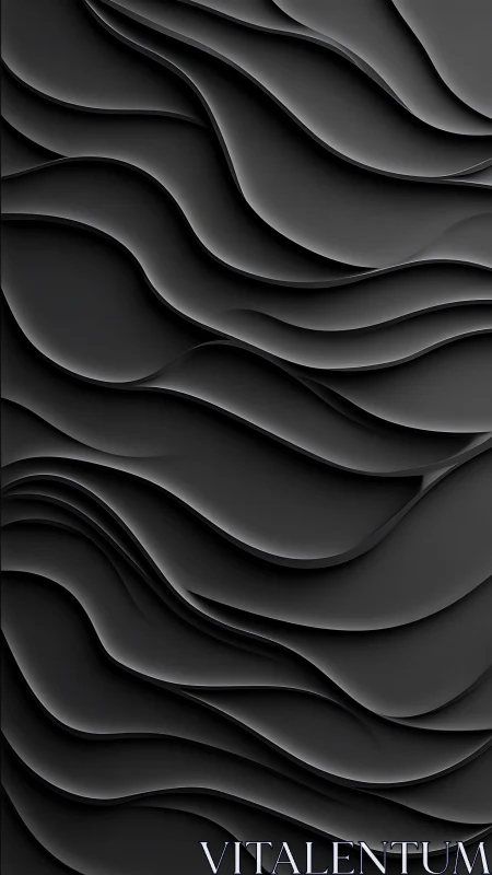 Layered monochrome waves with sculpted shadow gradients.
