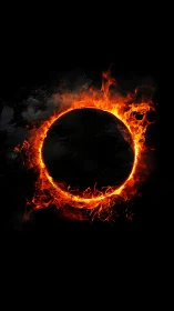 Burning Circle Against Black Void.