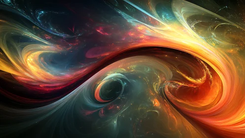 Galactic rivers curling through glowing cosmic currents.