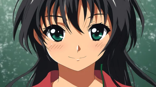 Anime portrait with cel-shaded rendering and high-contrast eyes