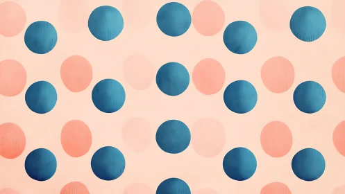 Regular grid of alternating blue and peach circular forms