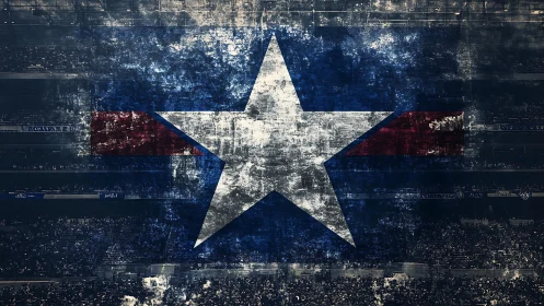 Textured stadium overlay with distressed star emblem composition.