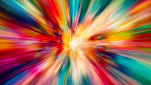 Radiant burst of color races outward in joyful motion