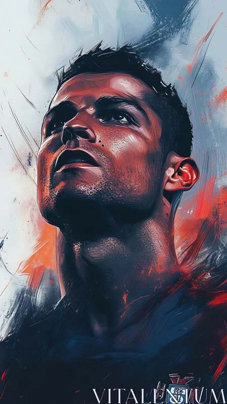 High contrast digital portrait with textured brushwork and dynamic lighting