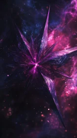 Angular crystalline structure in violet interstellar field.