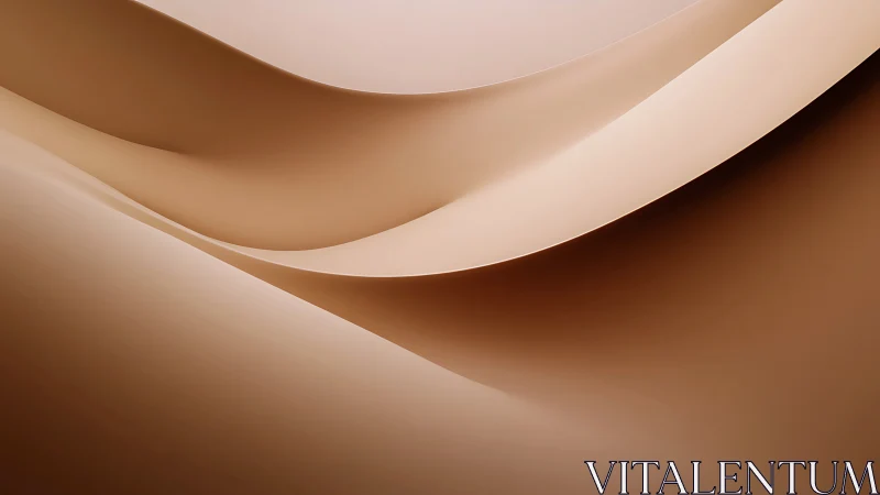 Curved beige surface gradients form layered abstract minimal geometry