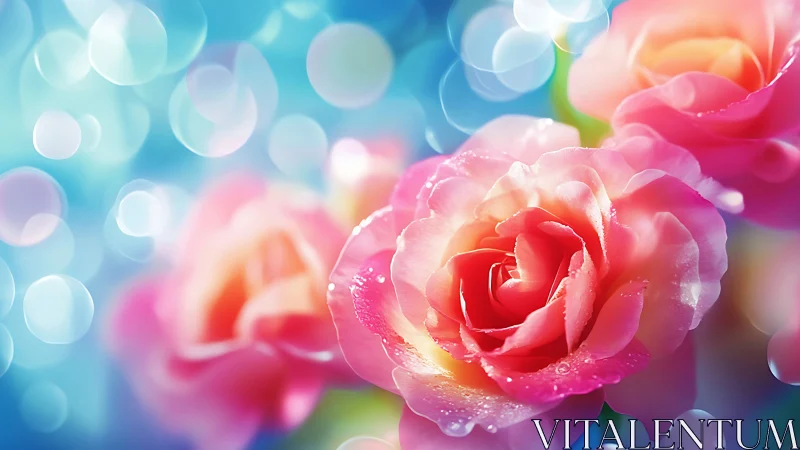 Macro Photorealistic Rose With Bokeh Depth Effect.