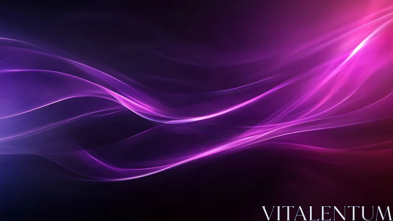 Vibrant magenta light waves flow across a deep cosmic void