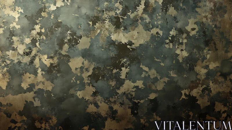 Corroded metallic patina with mottled oxidation topology map.