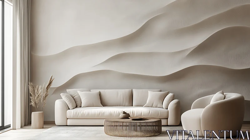 Soft sand dunes quietly cradle this serene beige lounge