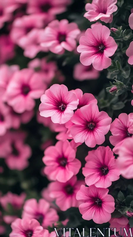 Vibrant Pink Geraniums in Full Bloom with Deep Magenta Centers