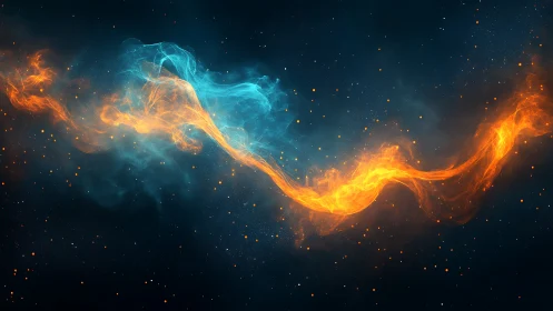 Cosmic Energy Dance Between Fire and Ice.
