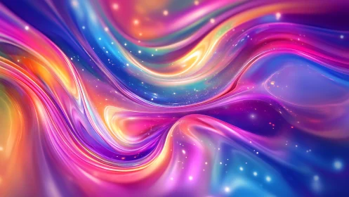 Vibrant flowing nebula waves in luminous pastel colors.