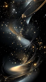 Star-swept ribbons unwind through a cosmic dusk ballet.