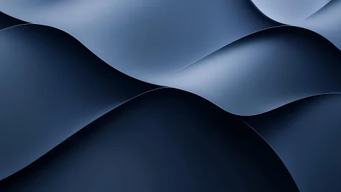 Smooth Abstract Blue Waves Digital Background, Minimalist Art.