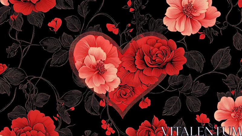 Heart-Shaped Floral Arrangement with Red Flowers