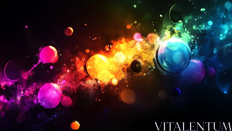 Chromatic nebula orbs with luminous spectral particle streams