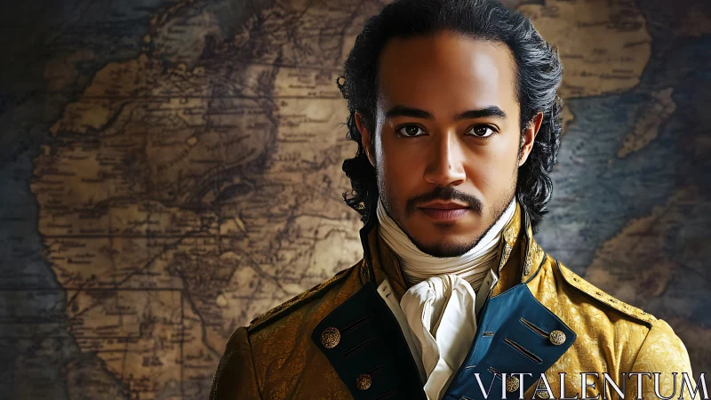 Navigator in gilded uniform studies the old world’s secrets