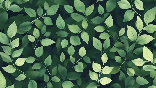 Delicate green foliage drifts across a deep shadowed field.