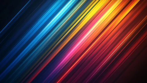 Diagonal multicolor light streaks on dark gradient background.