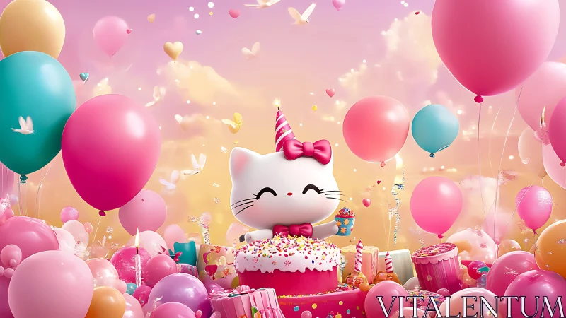 Whimsical Fortune Cat's Carnival Birthday Extravaganza.