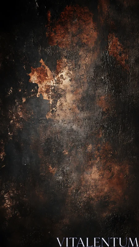 Weathered rusted surface glows softly with warm patina