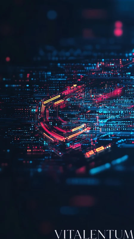 Digital circuit-like structure forms abstract angular pattern