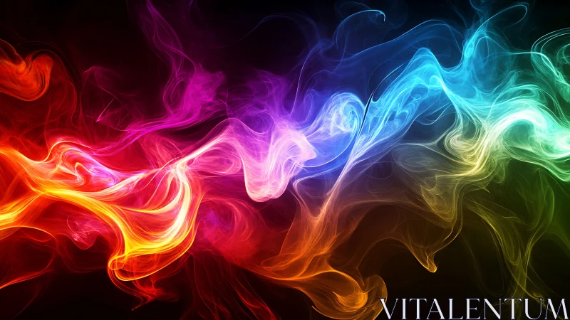 Chromatic energy waves in flowing abstract digital painting.