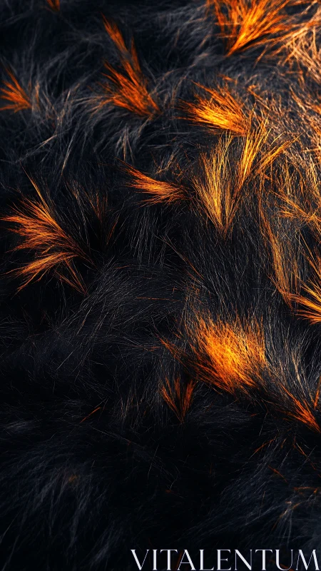 Illuminated dry vegetation with golden highlights against dark background.