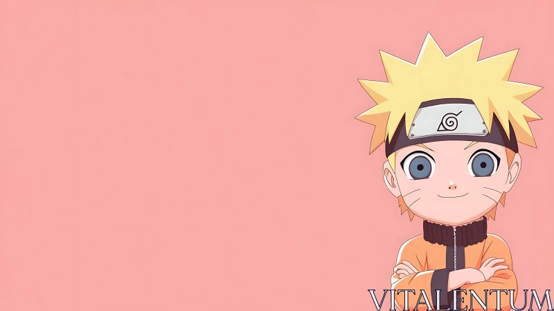 Bright-eyed ninja prodigy grins against a coral hush