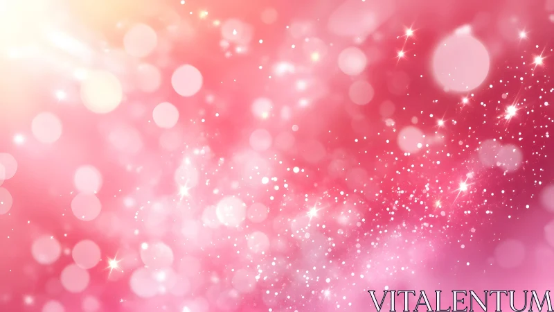 Pink bokeh and glitter abstract background with glowing light effects.