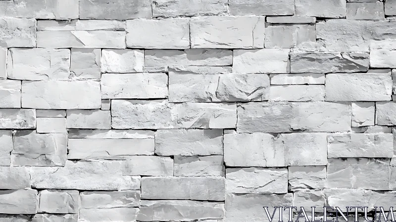 Monochrome stacked stone masonry wall with rough cut blocks